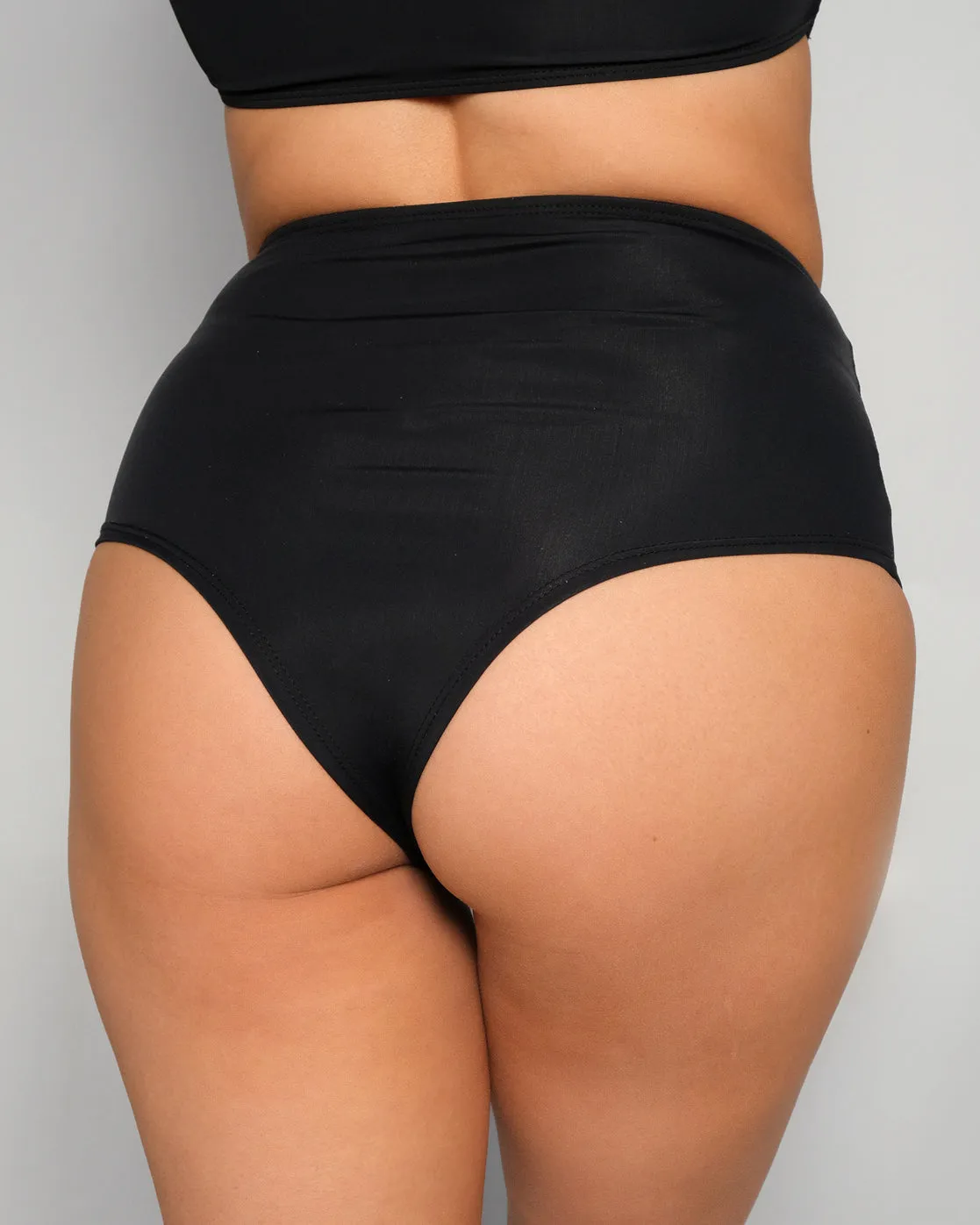 Black High Waist Cheeky Bottoms