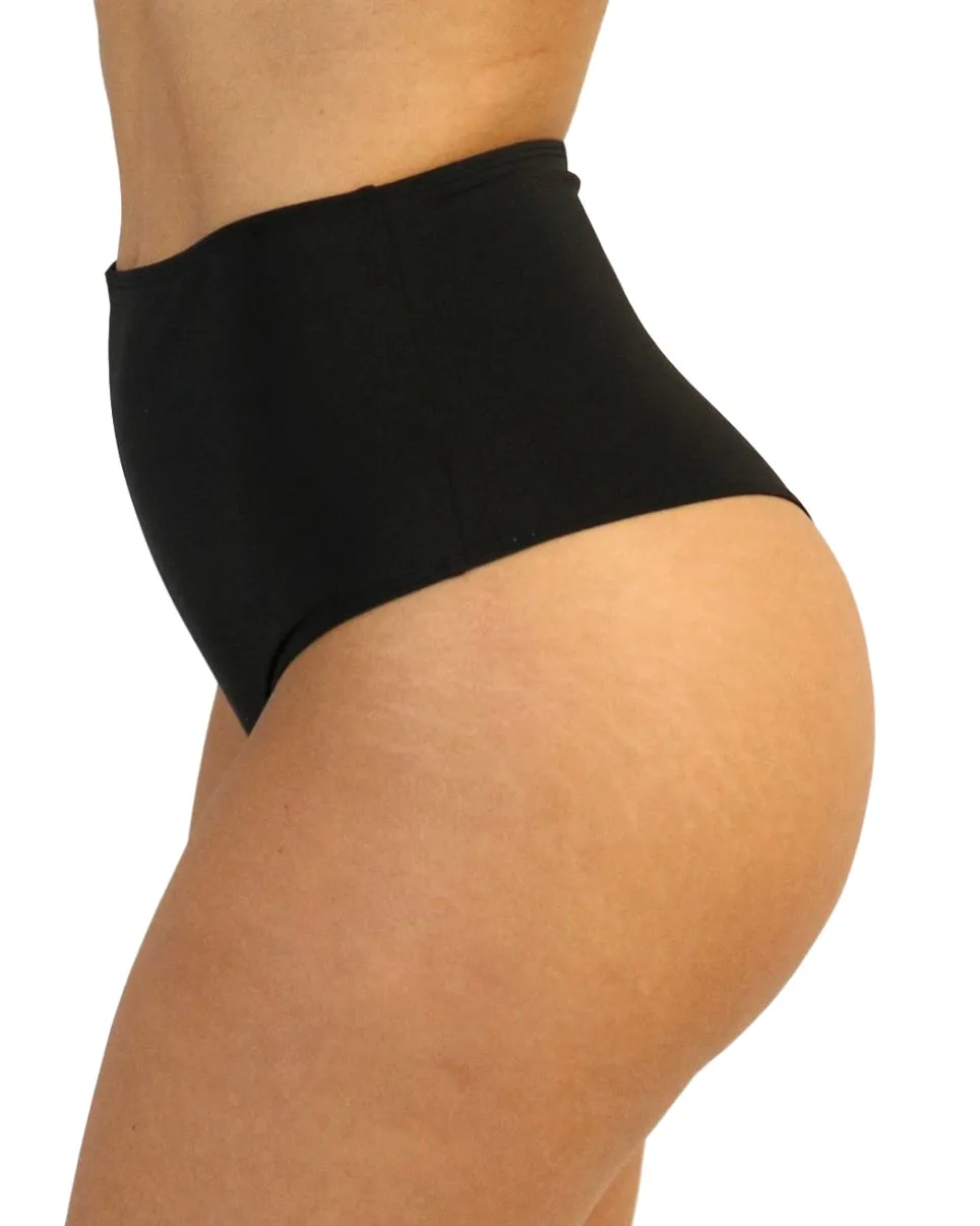 Black High Waist Cheeky Bottoms