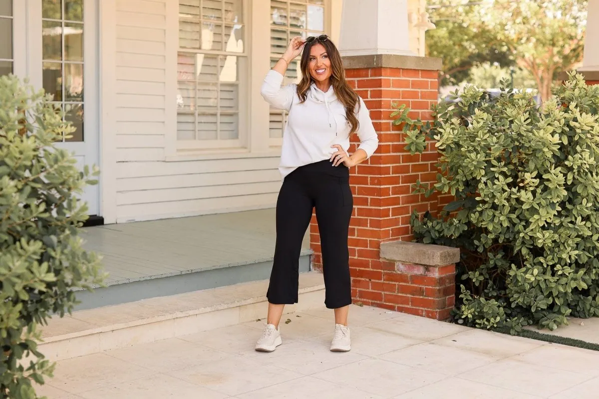 Black High Waisted Gaucho Pants