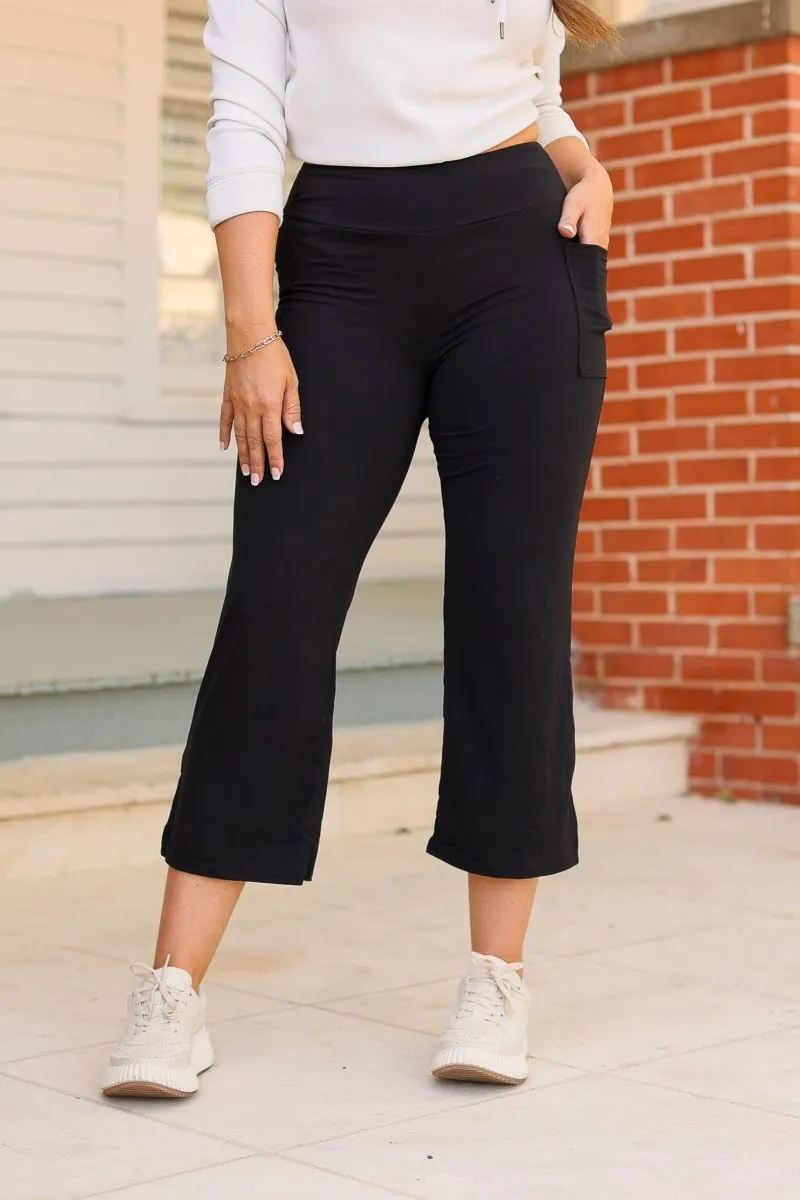 Black High Waisted Gaucho Pants