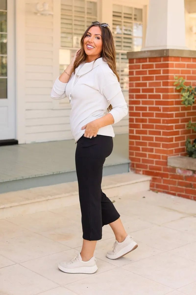 Black High Waisted Gaucho Pants
