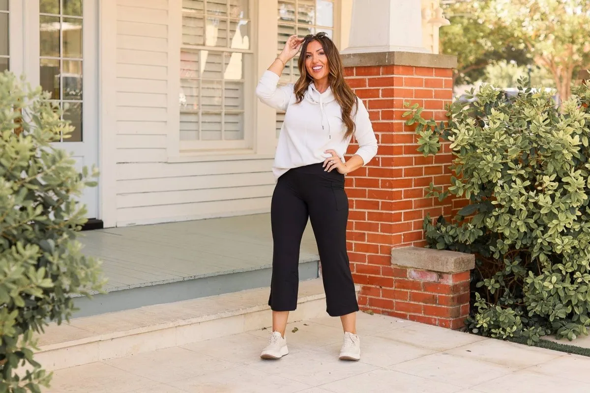 Black High Waisted Gaucho Pants