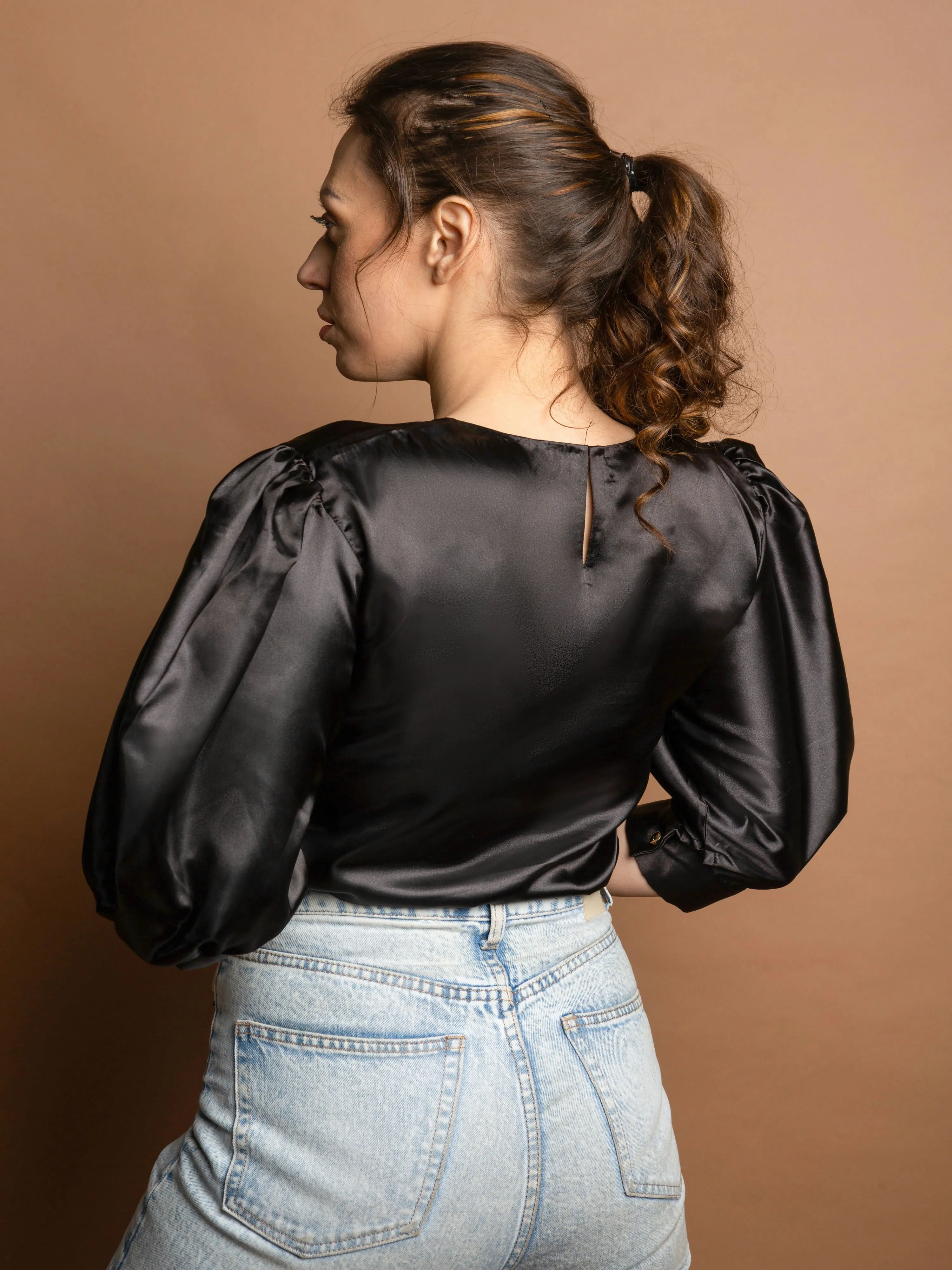 Black Satin Top