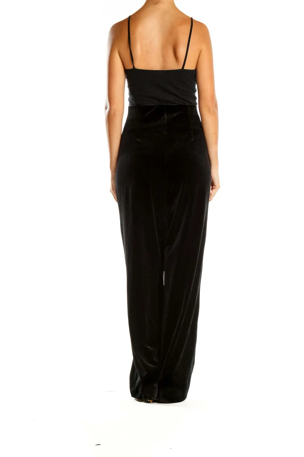 Black Velvet Wide-Leg Trousers