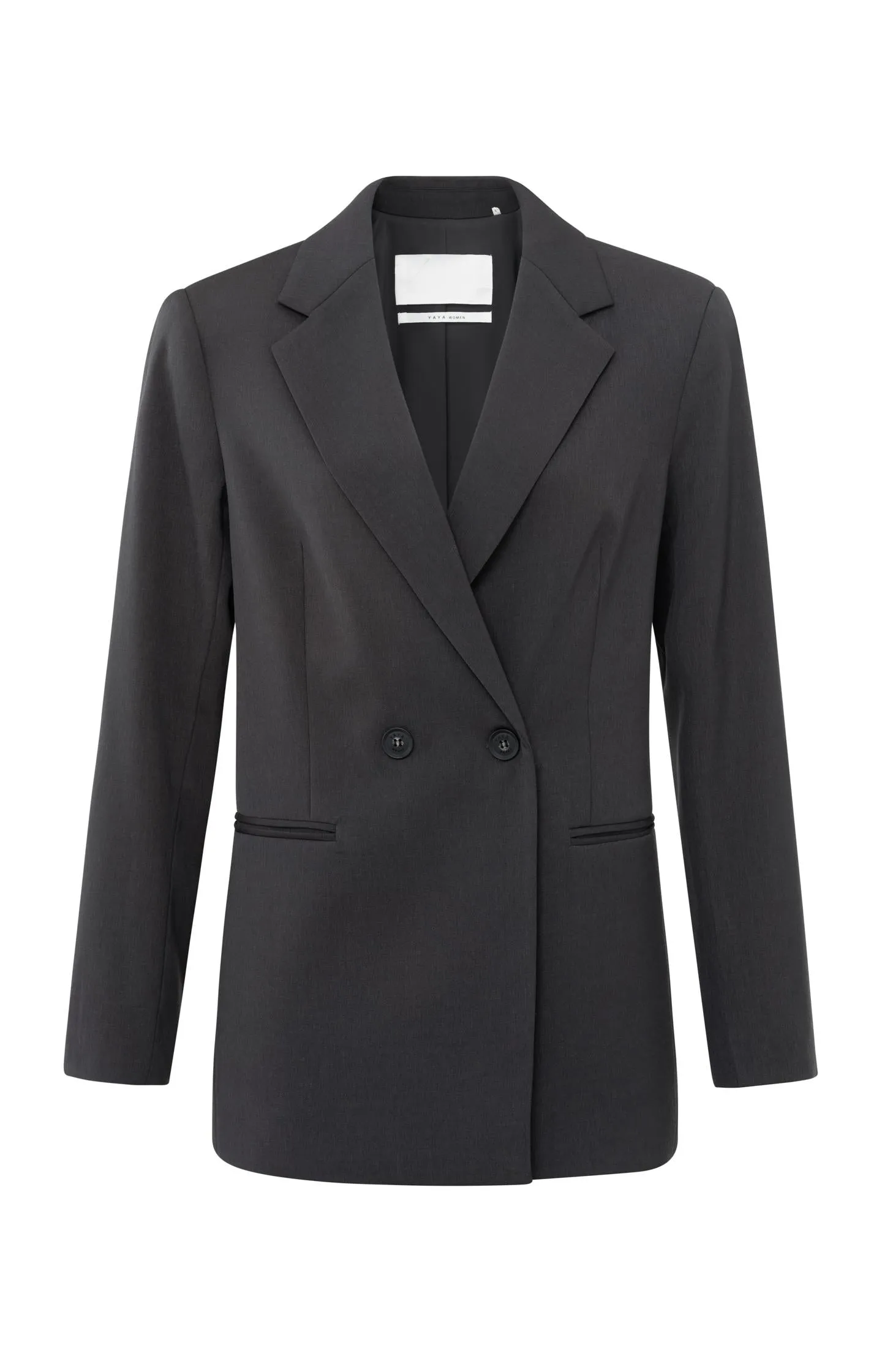 Blazer with double-breasted button closure