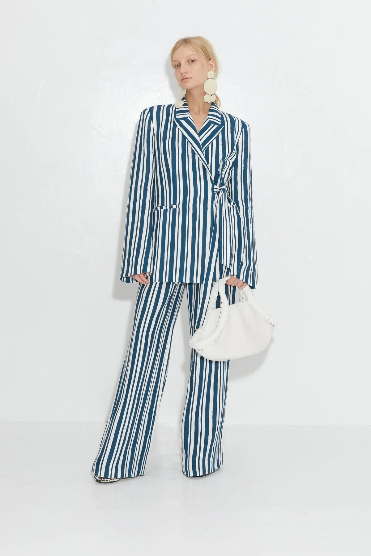 Bloo Linen Pant | Ink/Macadamia Stripe