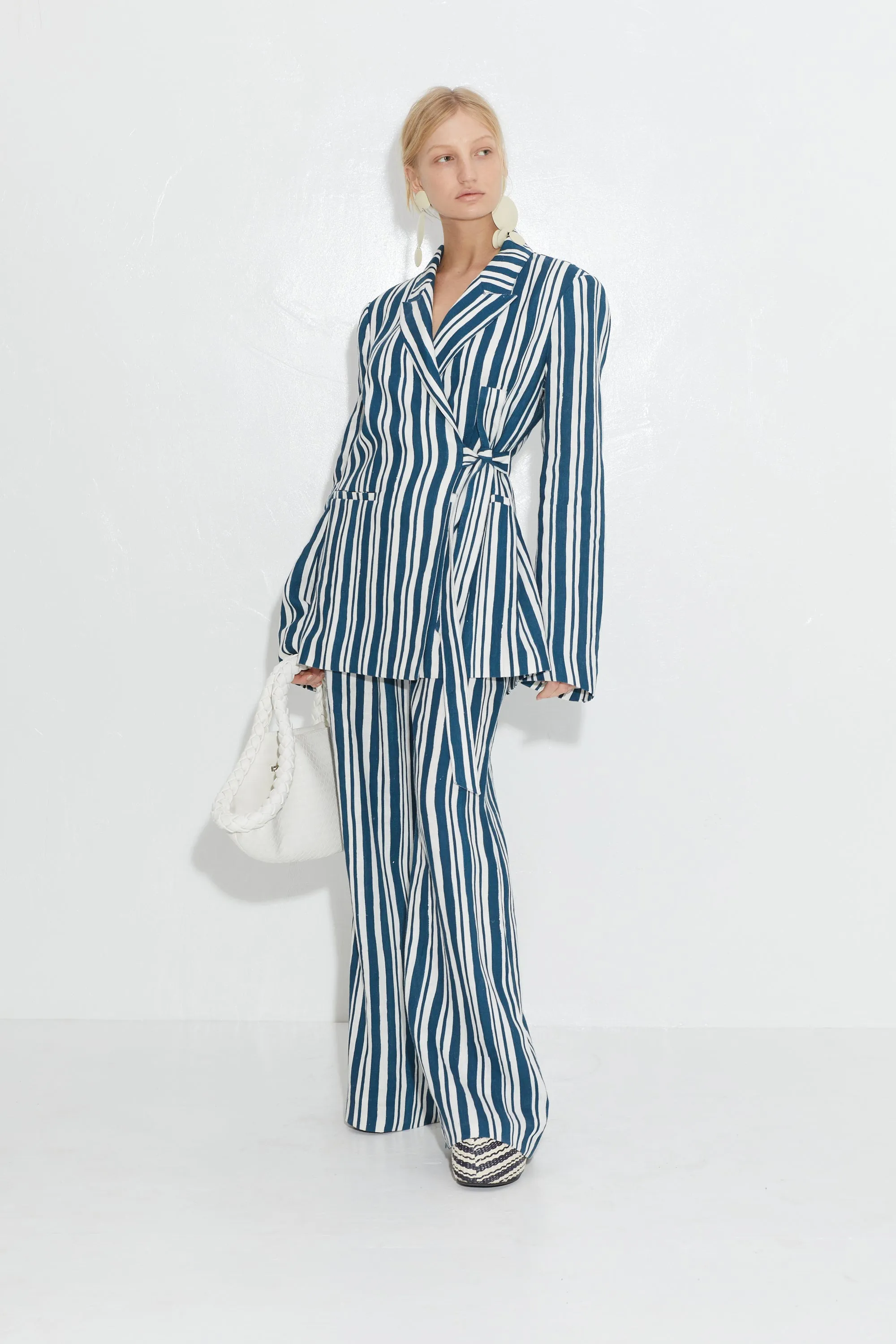 Bloo Linen Pant | Ink/Macadamia Stripe