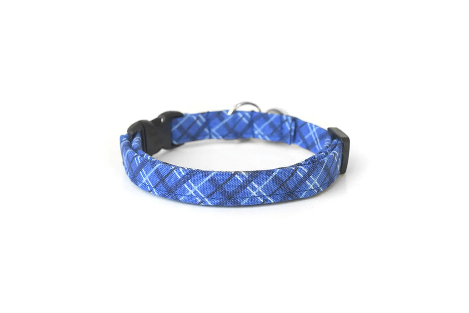 Blue Plaid Cat Collar