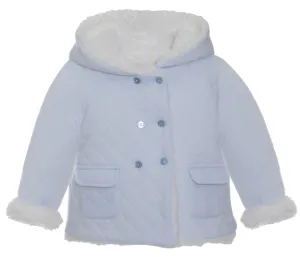 Blue Quilted Jacket with Sherpa Lining