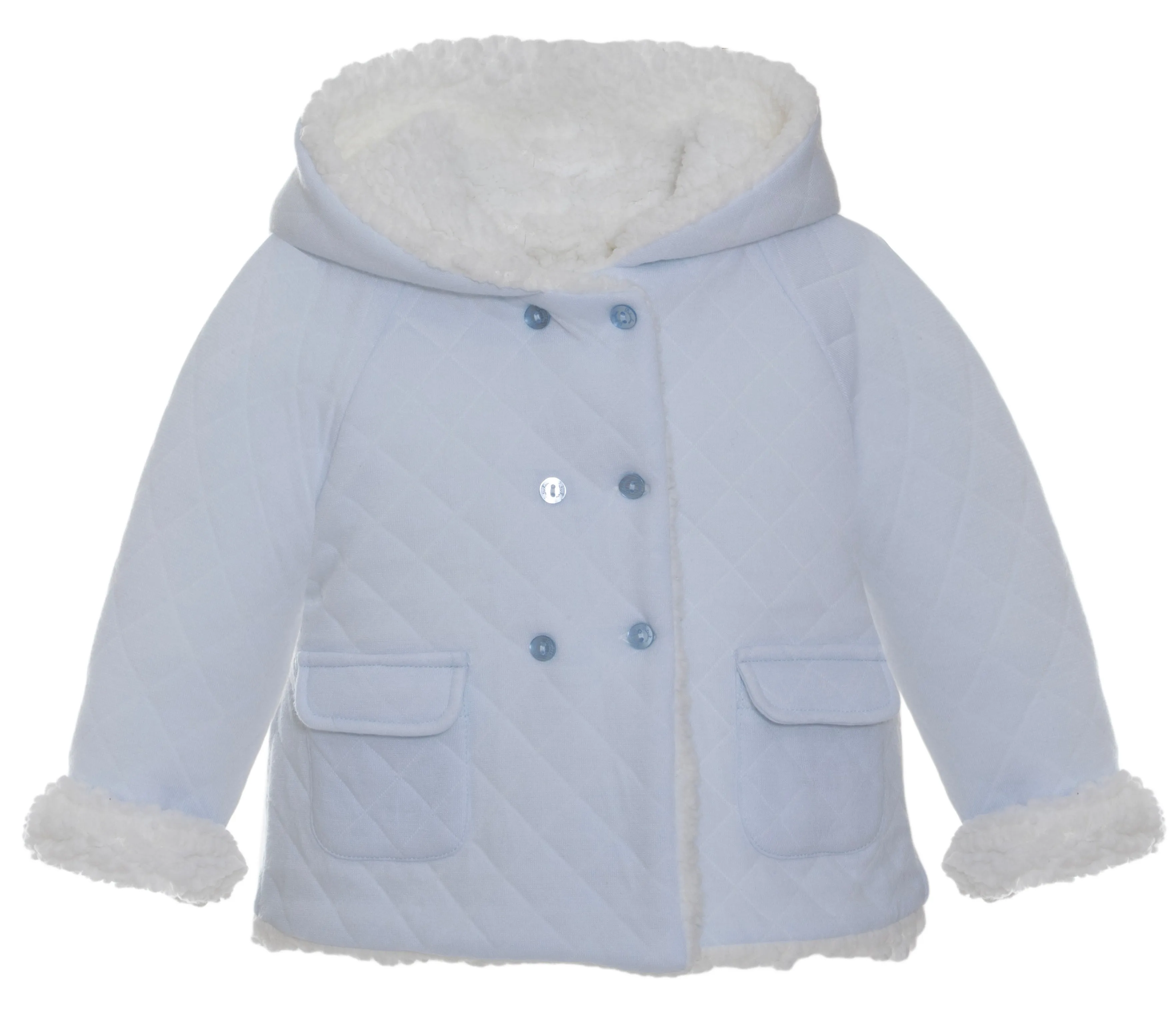 Blue Quilted Jacket with Sherpa Lining