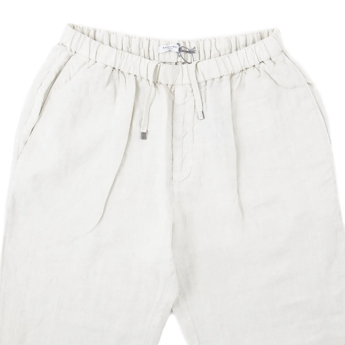 Boglioli Linen Pants with Drawstring Waist