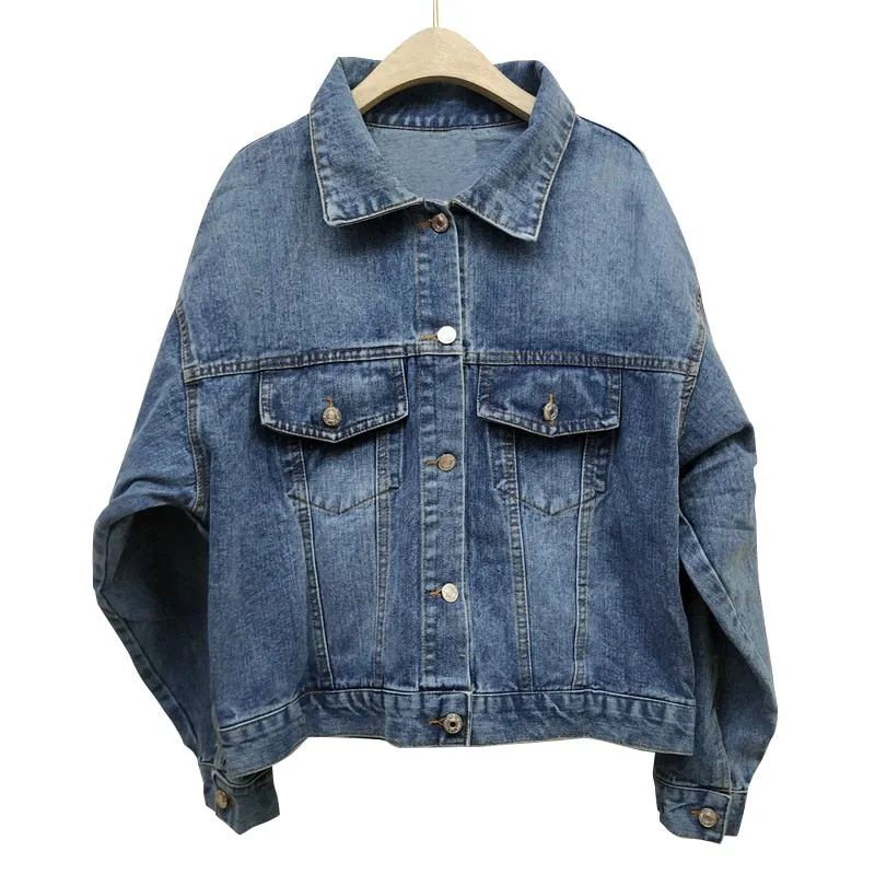 Boho Denim Jacket For Women Vintage Coat