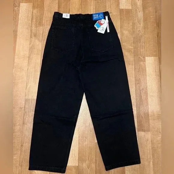 Bonnyshow -American Retro Jeans Y2K Big Pattern Trousers Loose Jeans Gothic High Waist Wide Pants Street Wear Trousers