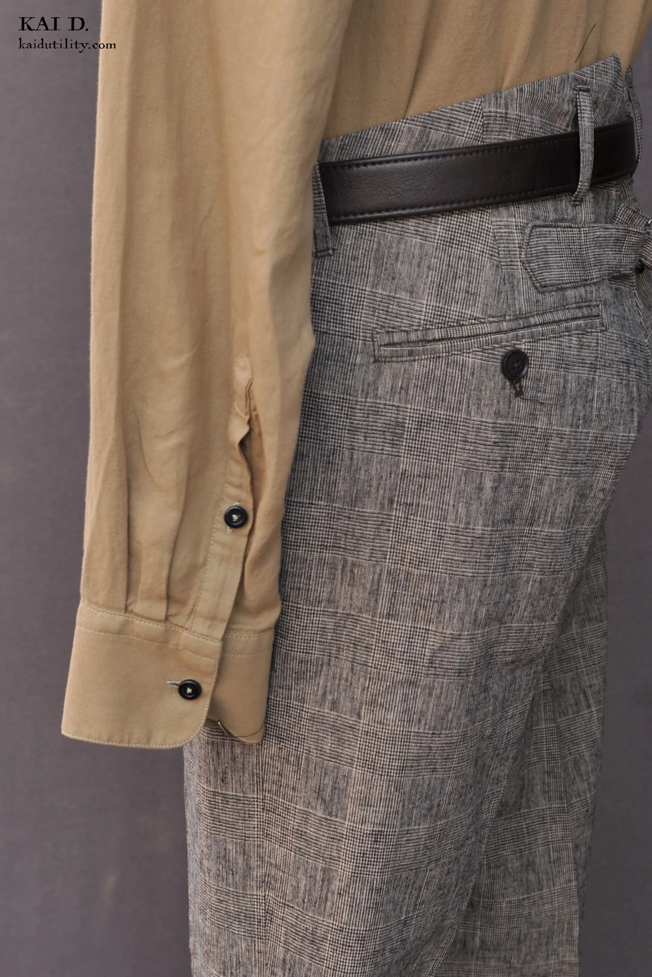 Borough Pants - Cotton Linen Glen Plaid - 30, 32, 34, 36
