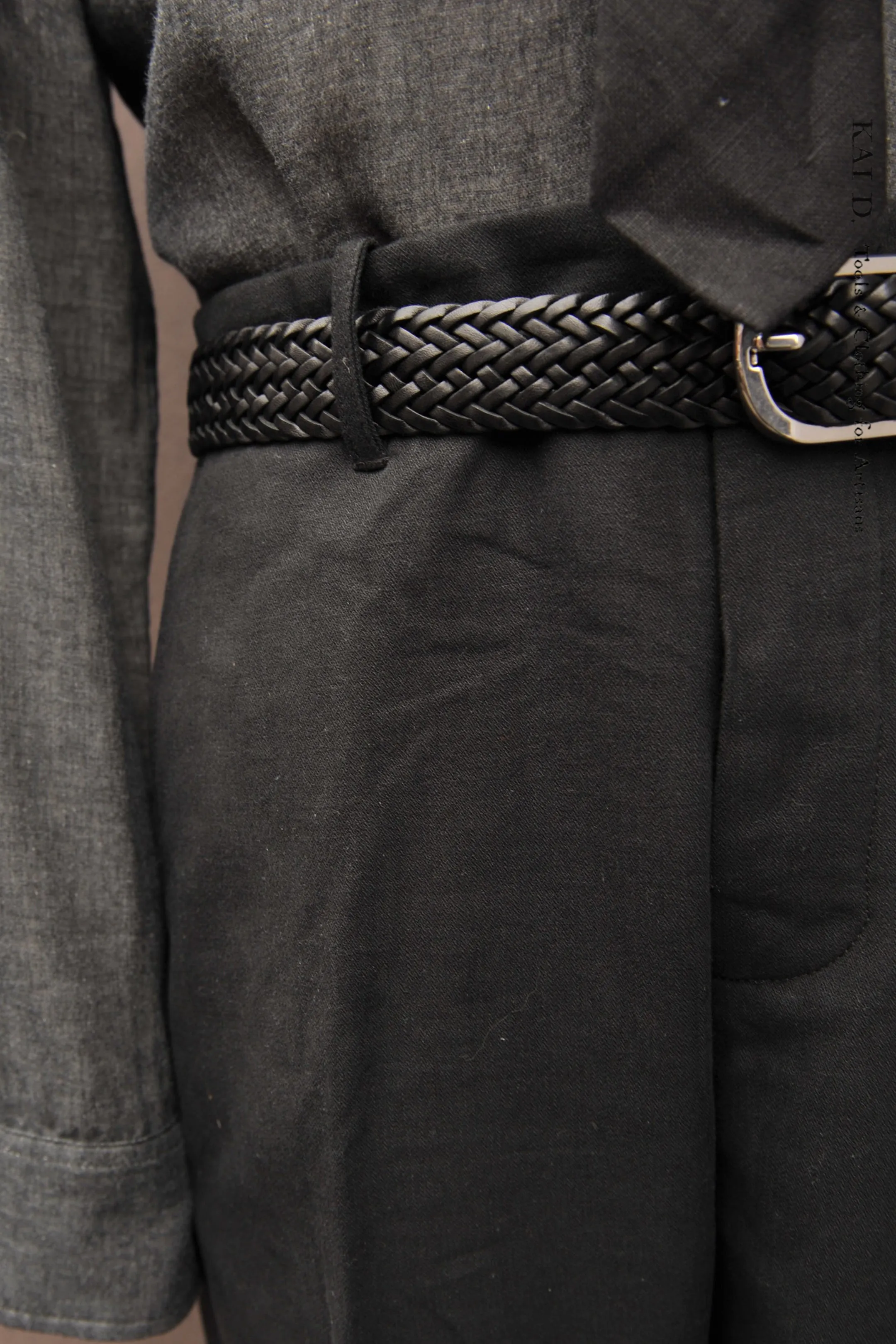 Borough Pants - Cotton Linen Herringbone - Black - 30, 32, 36
