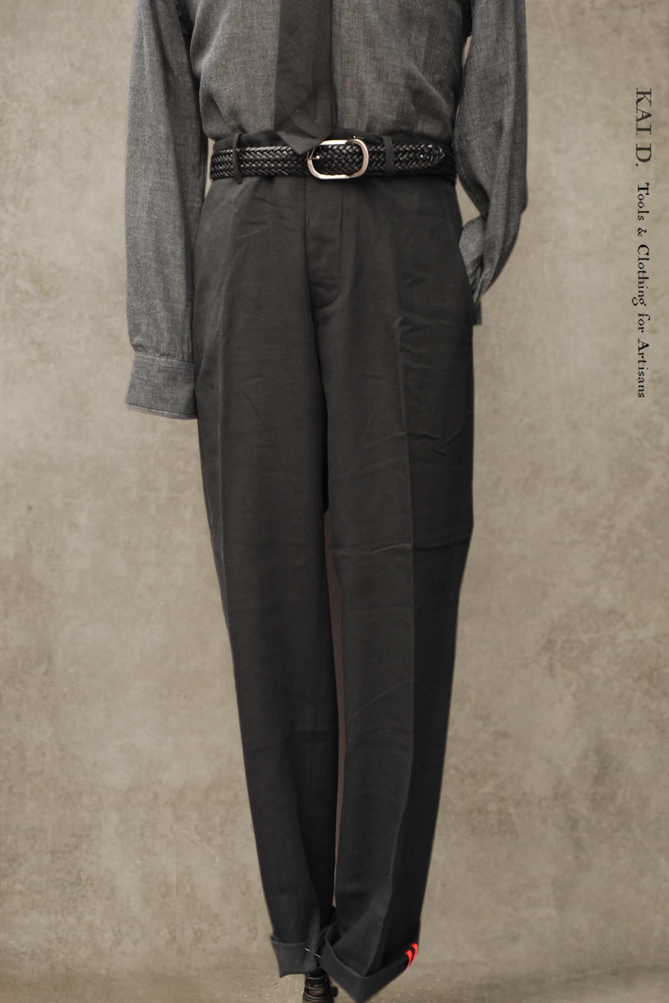 Borough Pants - Cotton Linen Herringbone - Black - 30, 32, 36
