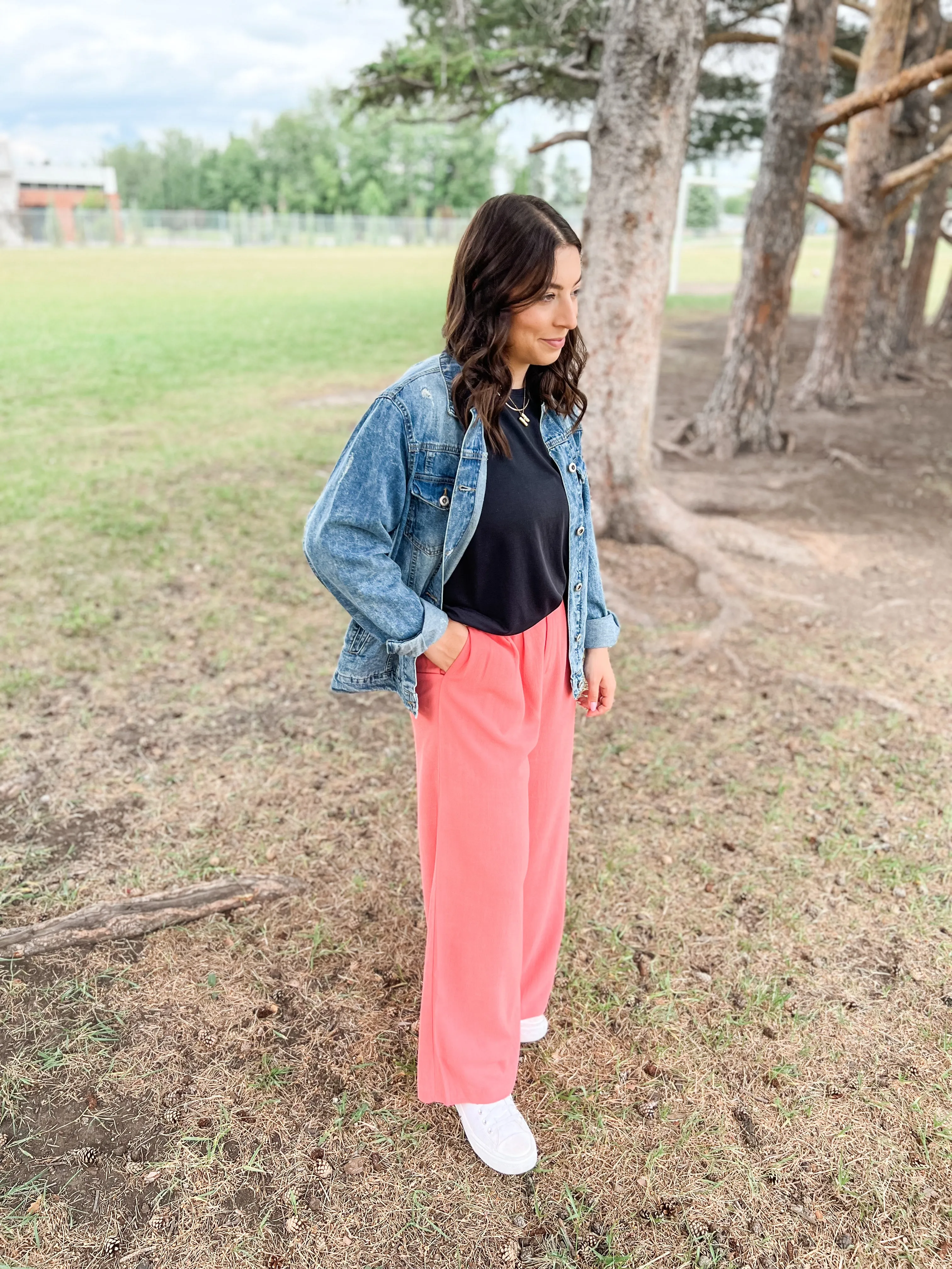 Botanical Linen Trousers - Pink