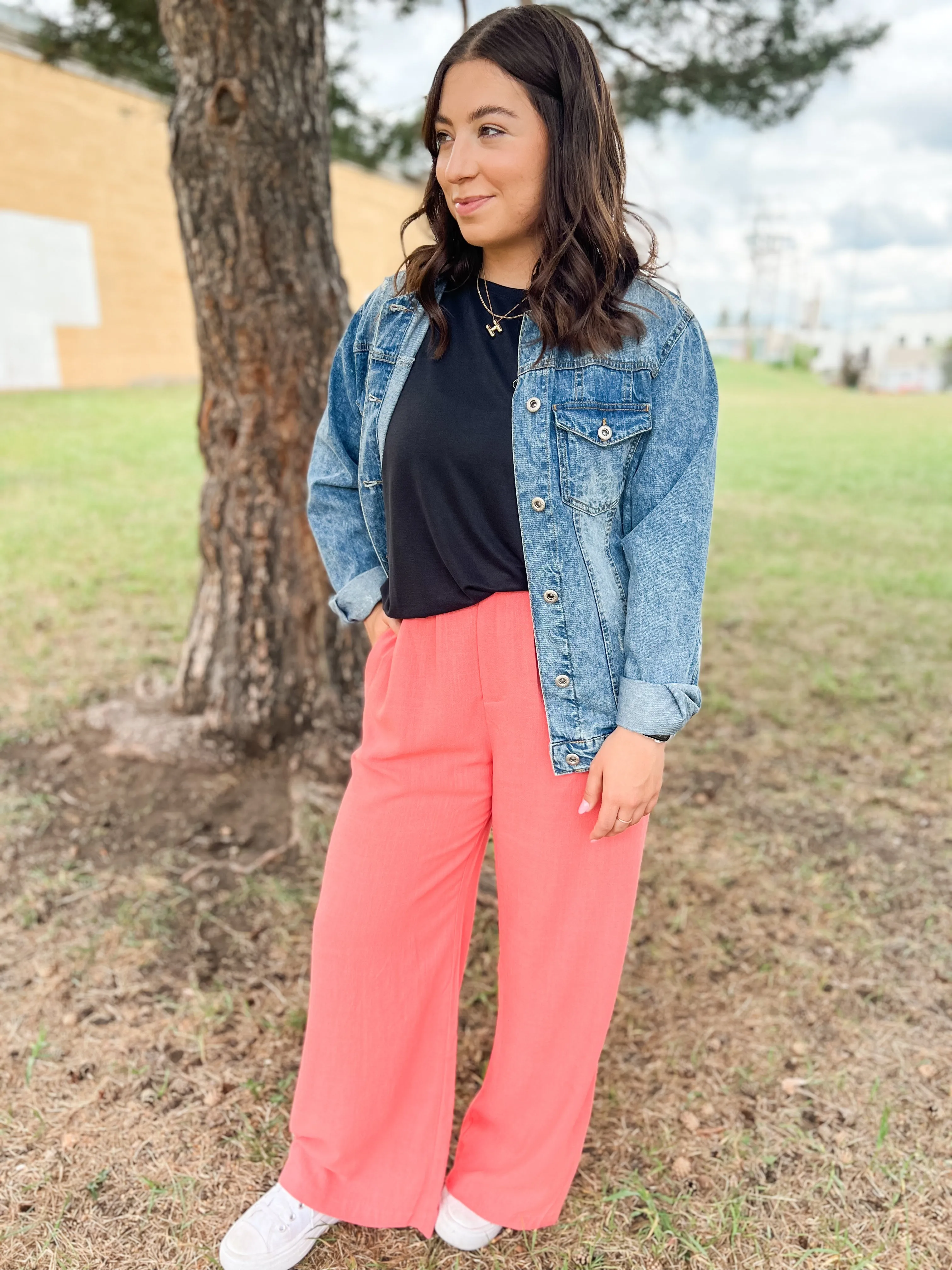 Botanical Linen Trousers - Pink