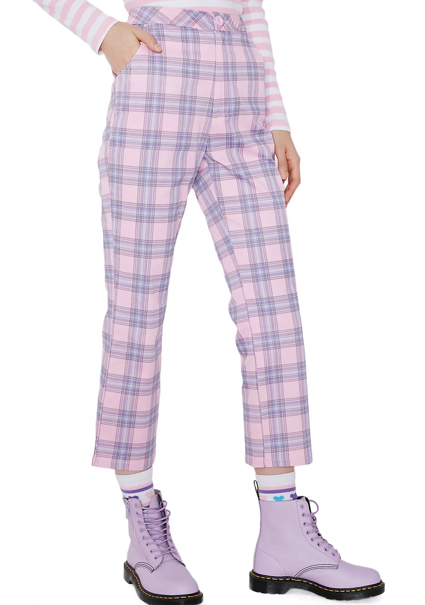 Bow Bum Check Trousers