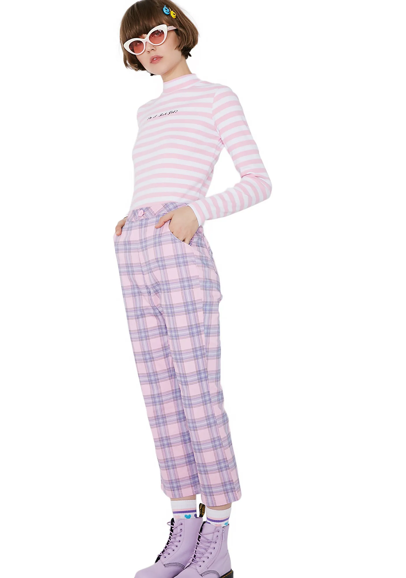 Bow Bum Check Trousers