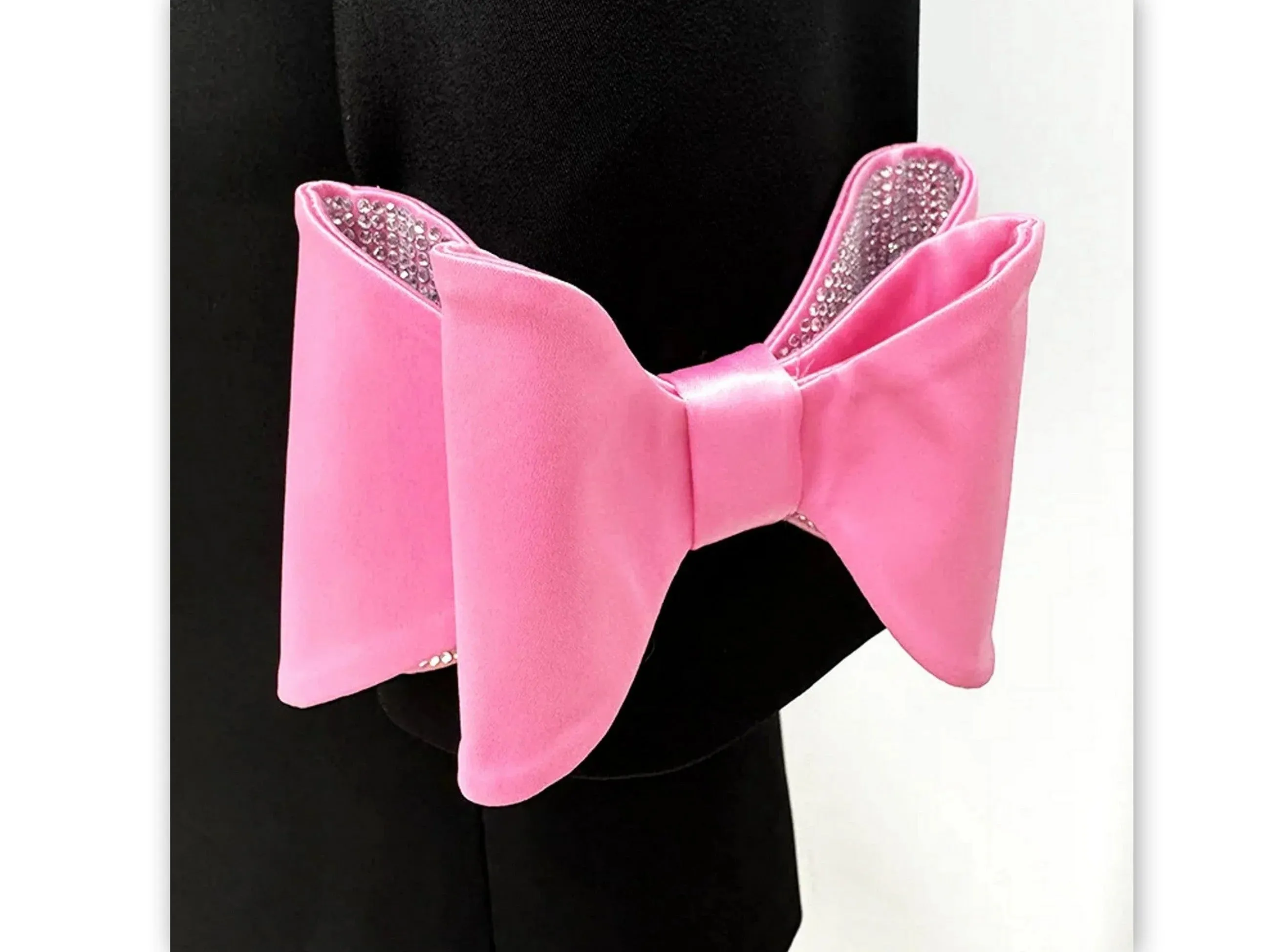 Bow-Cuff Double-Breasted Blazer Dress in Black