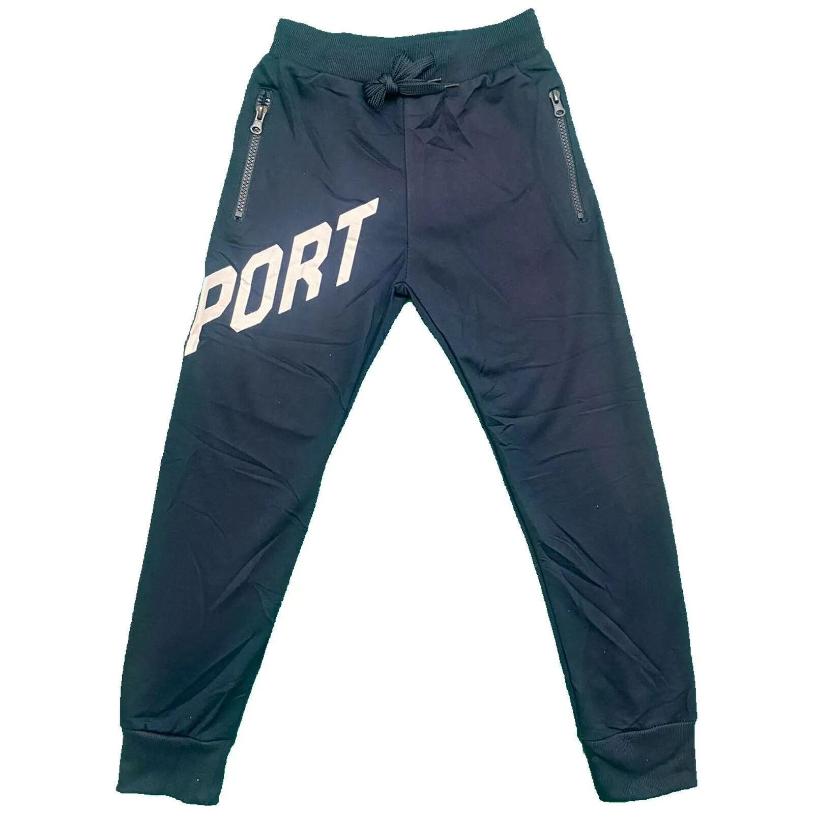 Boys Girls Kids Sport Zip Pocket Jogging Sports Tracksuit Bottoms Joggers PE Gym