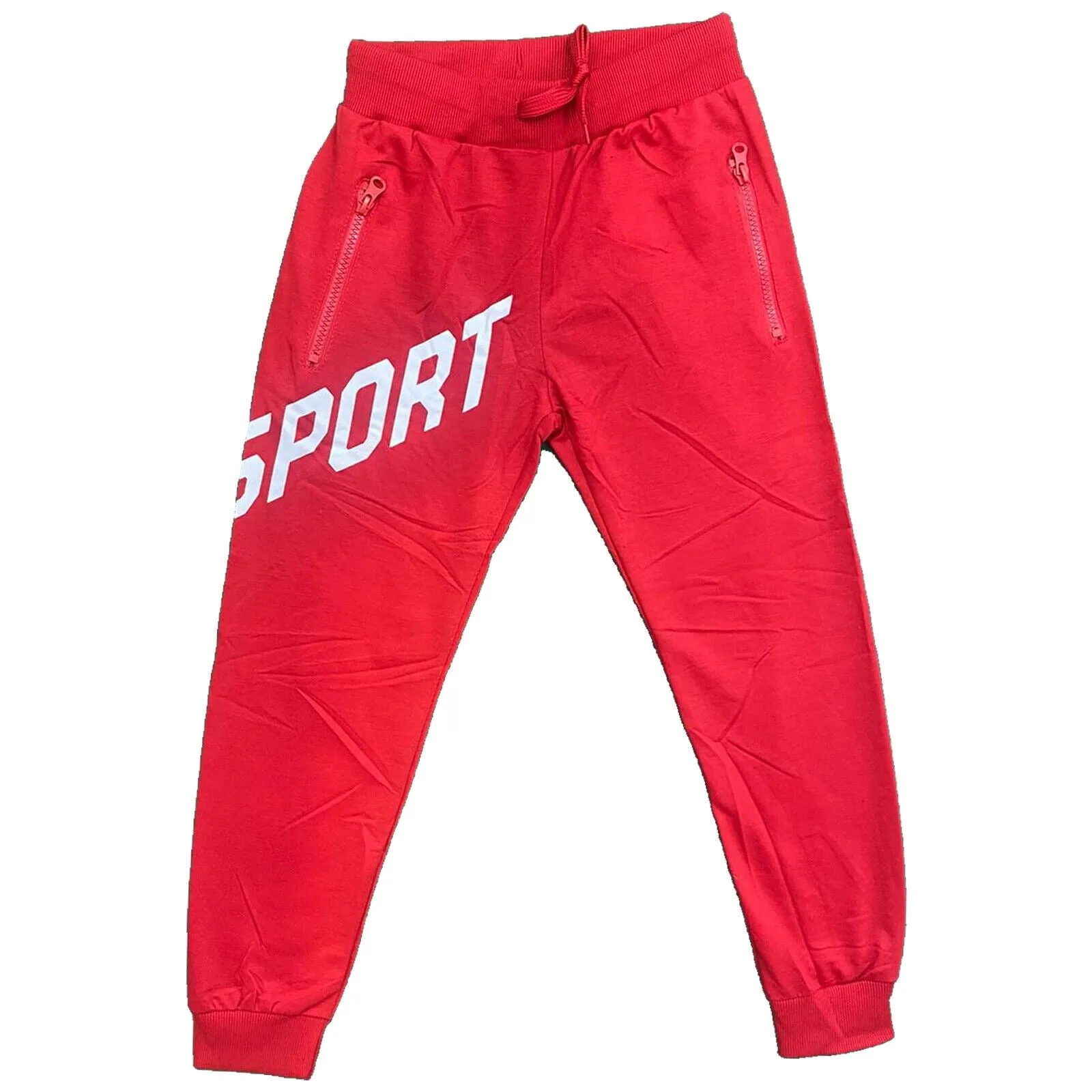 Boys Girls Kids Sport Zip Pocket Jogging Sports Tracksuit Bottoms Joggers PE Gym