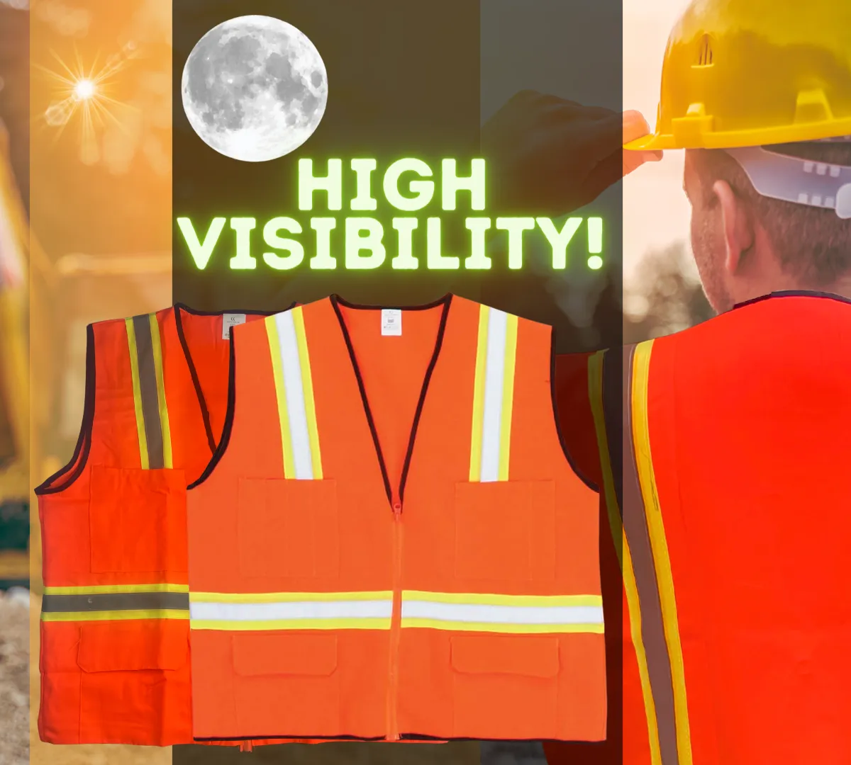 Bright Orange Safety Vest with Reflective Stripes - Extra Large  - SF-82718