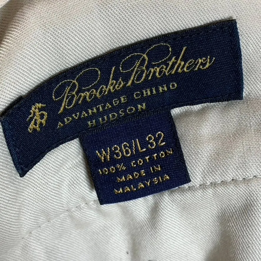 BROOKS BROTHERS Men's Khaki Hudson Fit Stretch Advantage Chino Pants SZ 36X32