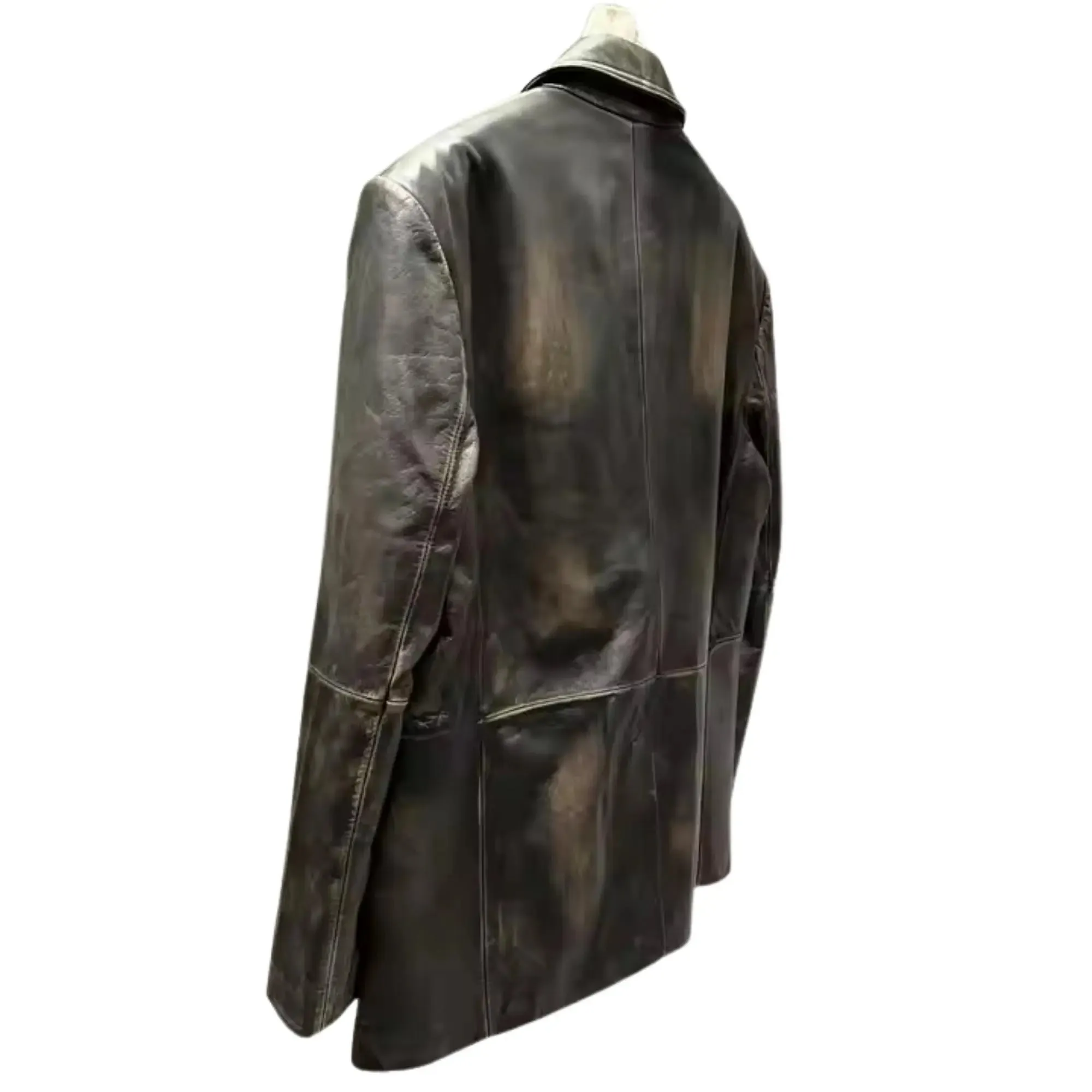 Brushed brown leather Blazer