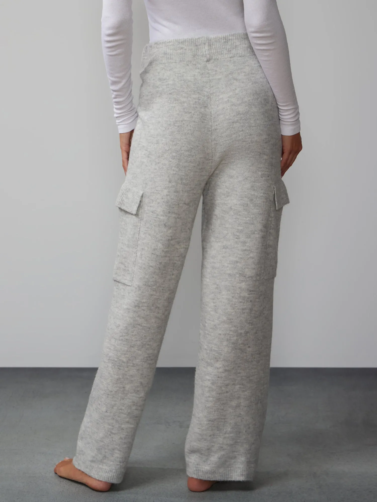 Brushed Wide Leg Cargo Lounge Pant