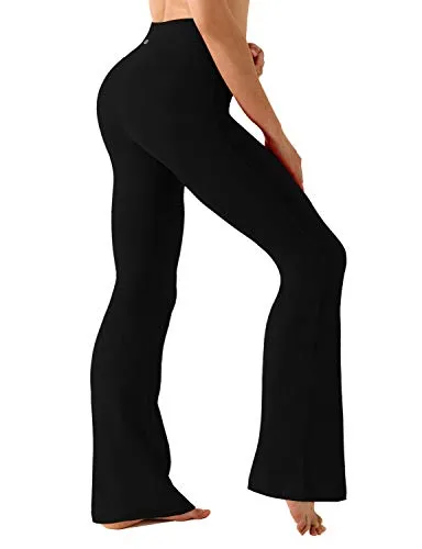 BUBBLELIME 29"/31"/33"/35"/37" 4 Styles Women's High Waist Bootcut Yoga Pants - Basic Nylon_DARKNAVY L-35 Inseam