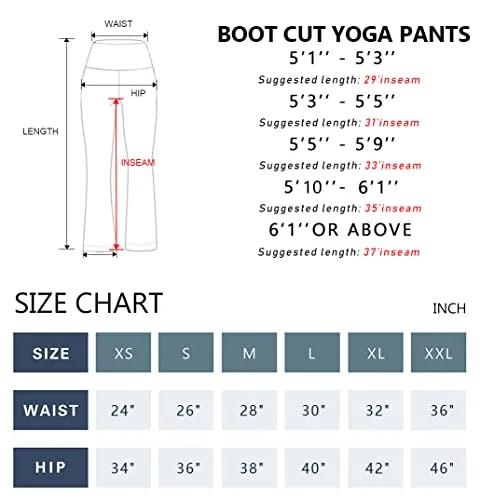 BUBBLELIME 29"/31"/33"/35"/37" 4 Styles Women's High Waist Bootcut Yoga Pants - Basic Nylon_DARKNAVY L-35 Inseam