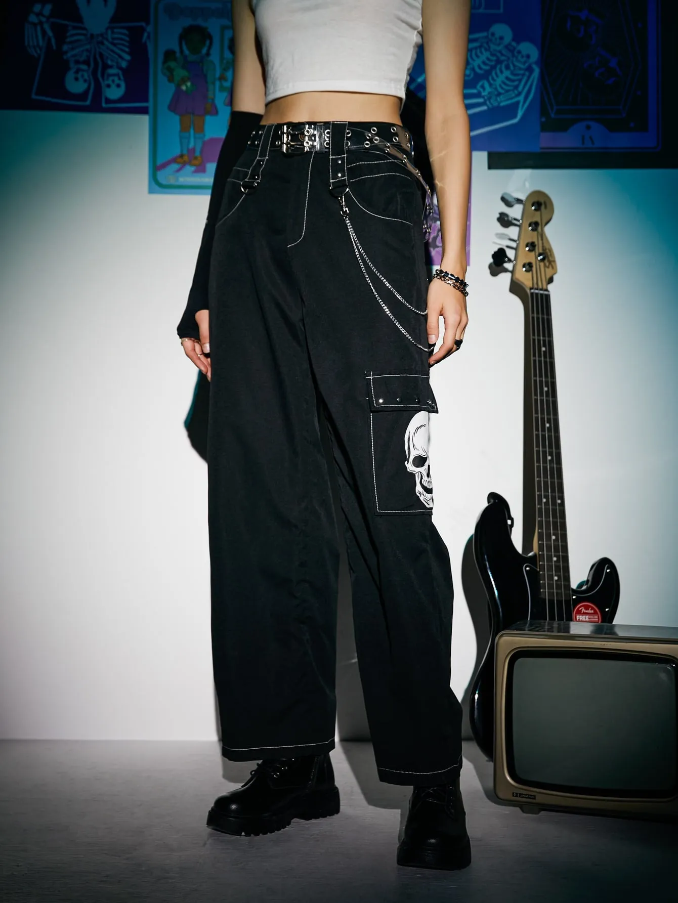 Casual Halloween Contrast Binding Natural Long Women Pants
