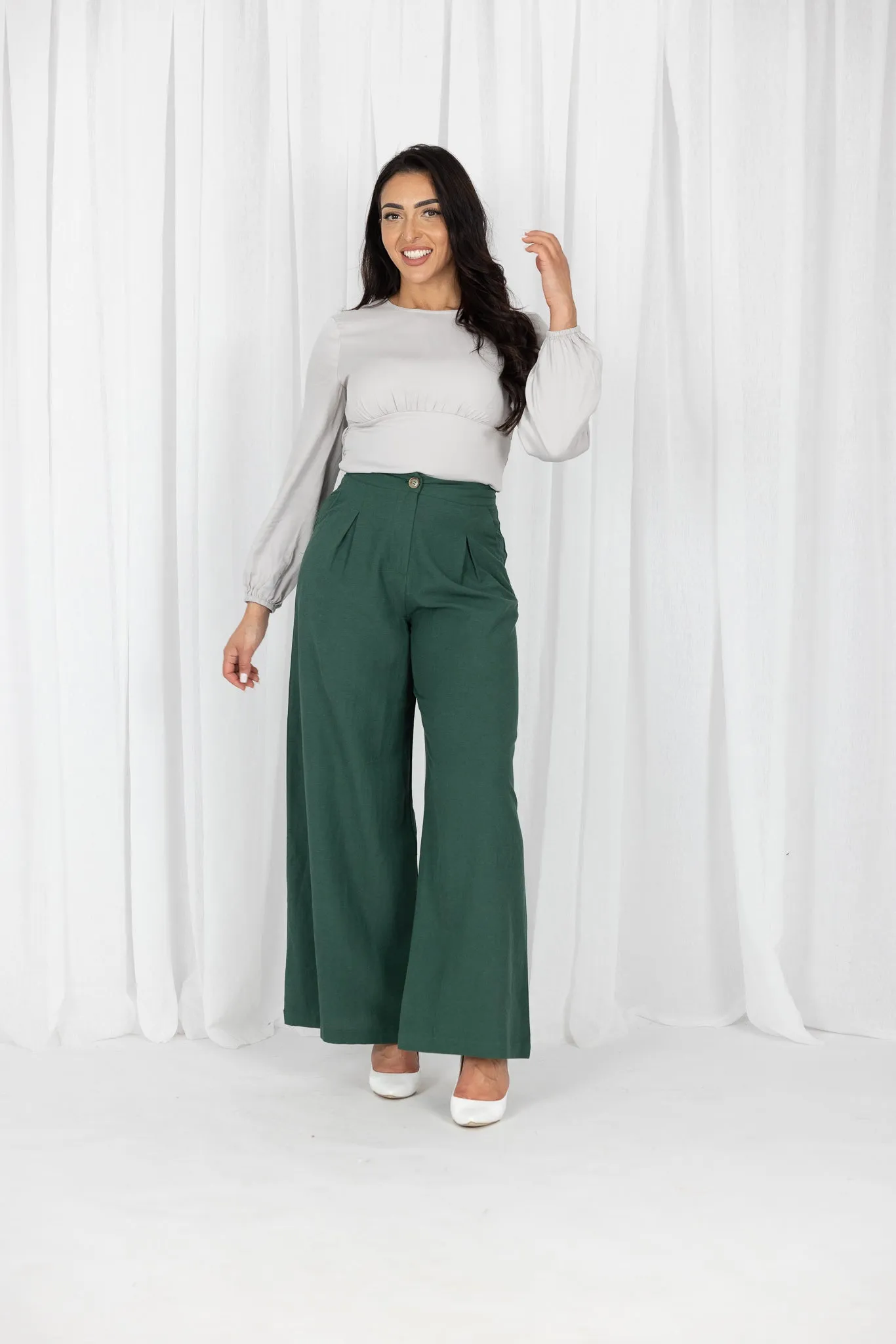 Chana Linen Wide Leg Pants