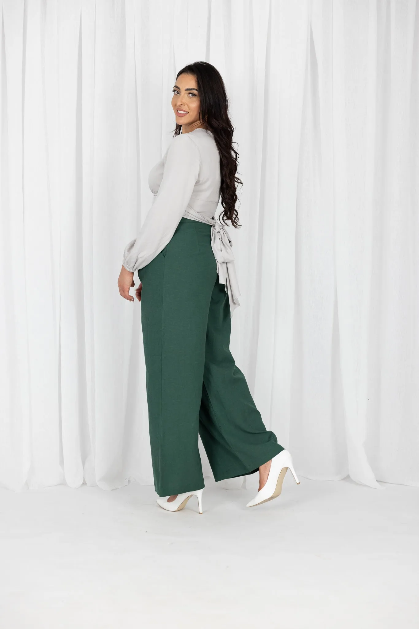 Chana Linen Wide Leg Pants