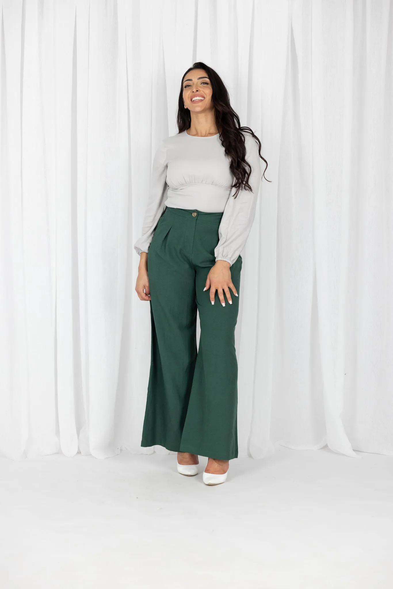 Chana Linen Wide Leg Pants
