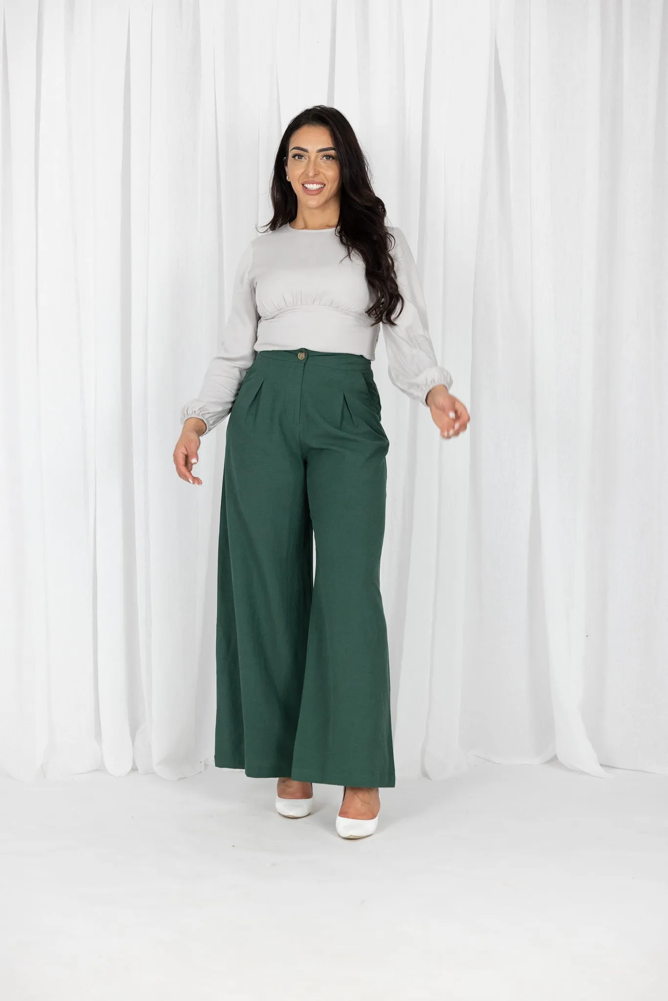 Chana Linen Wide Leg Pants