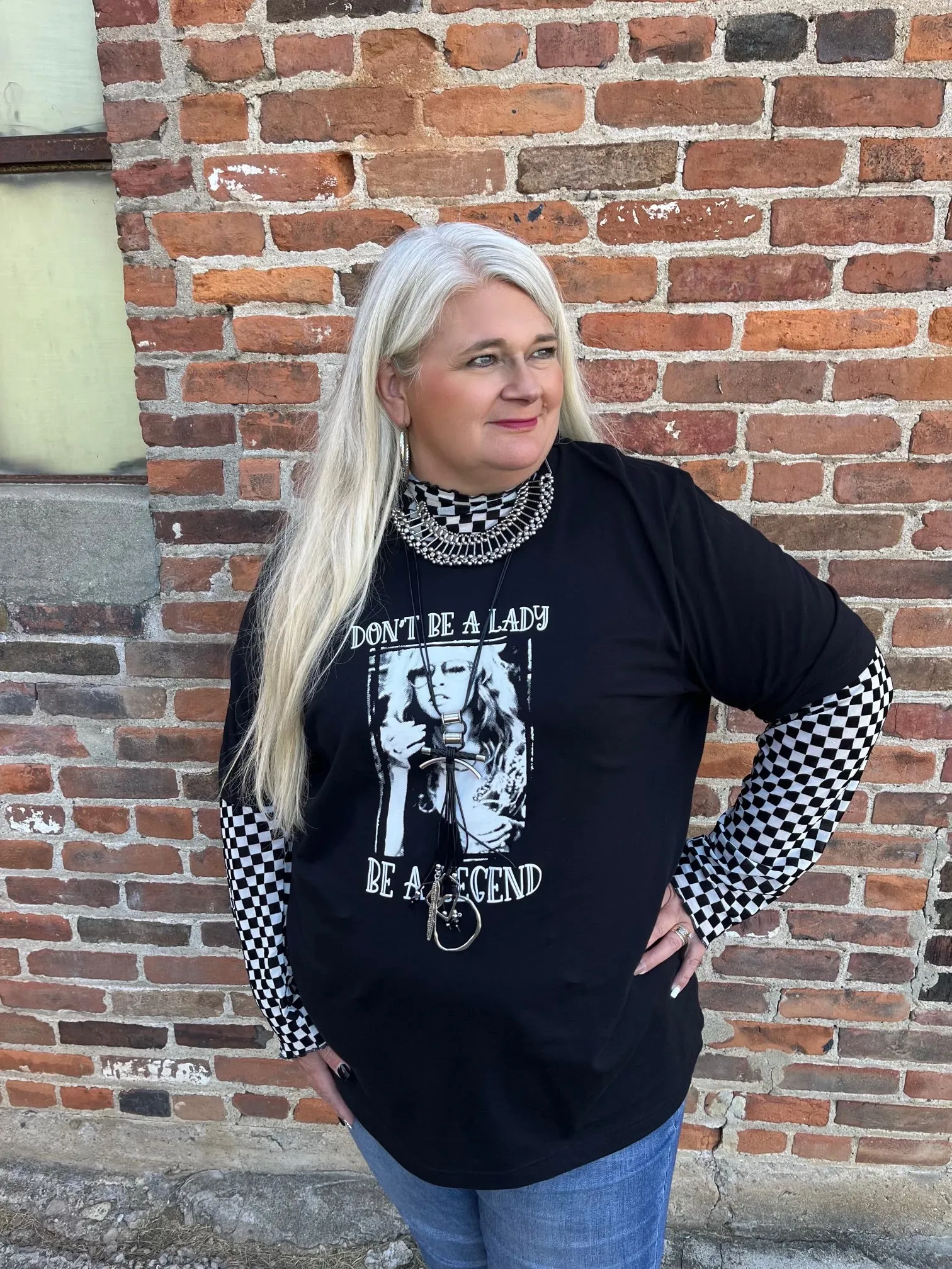 Check Me Out Checkered Mesh Top