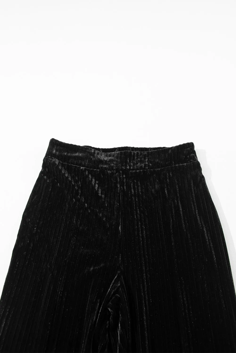Chestnut Solid Color High Waist Flare Corduroy Pants