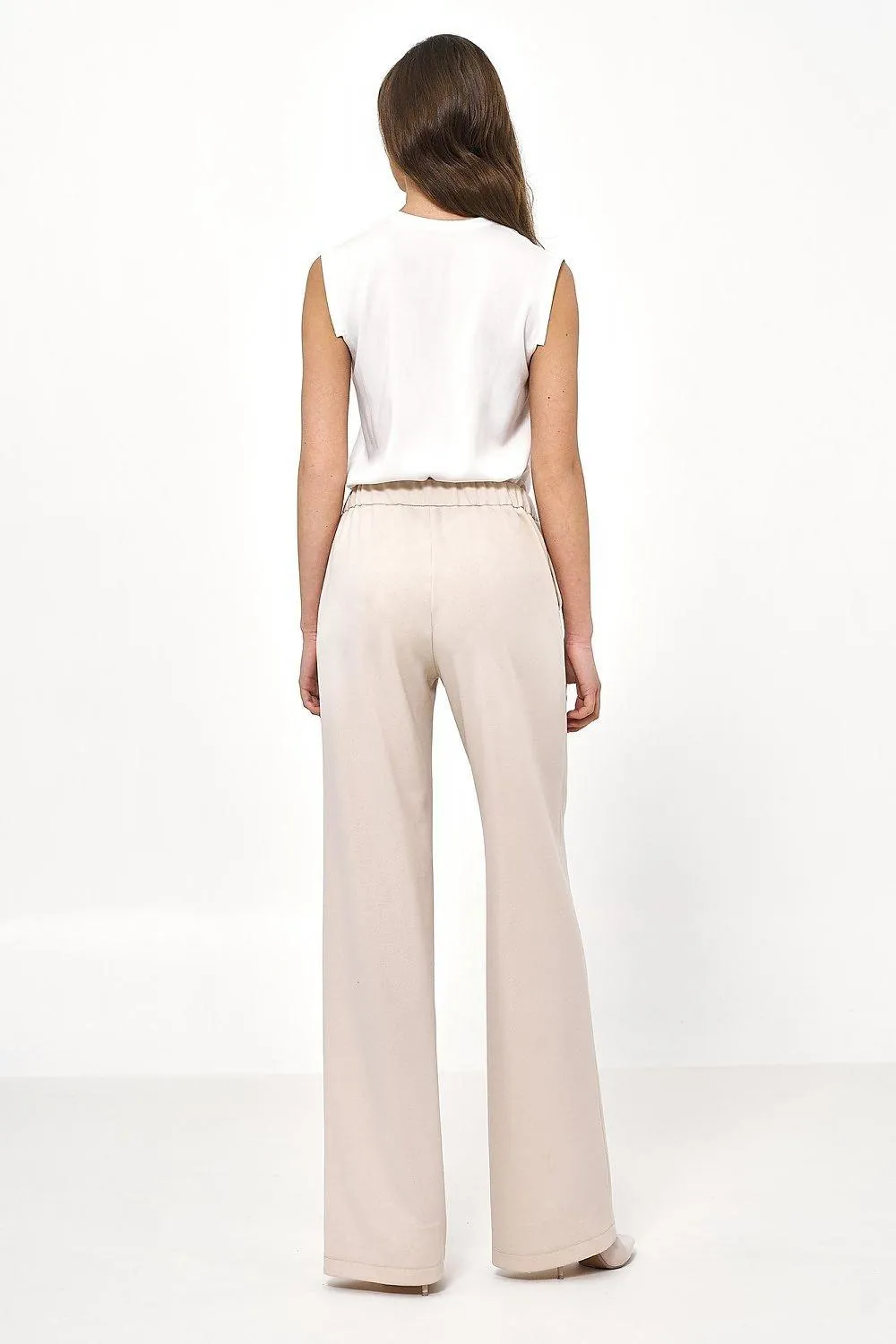 Chic Caramel High-Rise Women's Trousers
