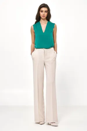 Chic Caramel High-Rise Women's Trousers