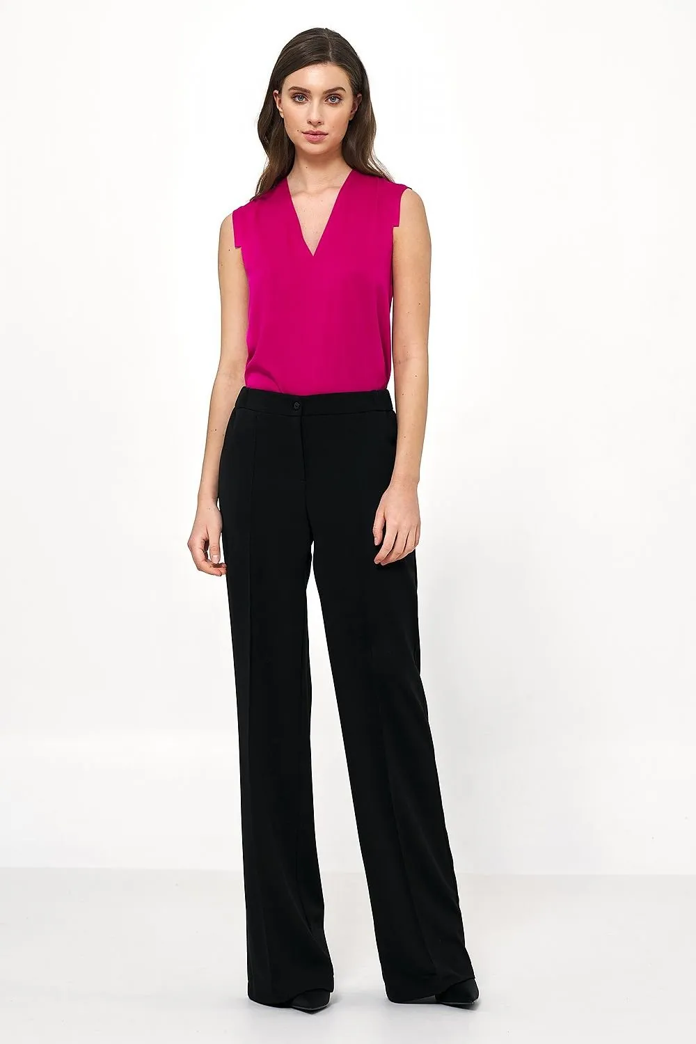 Chic Caramel High-Rise Women's Trousers