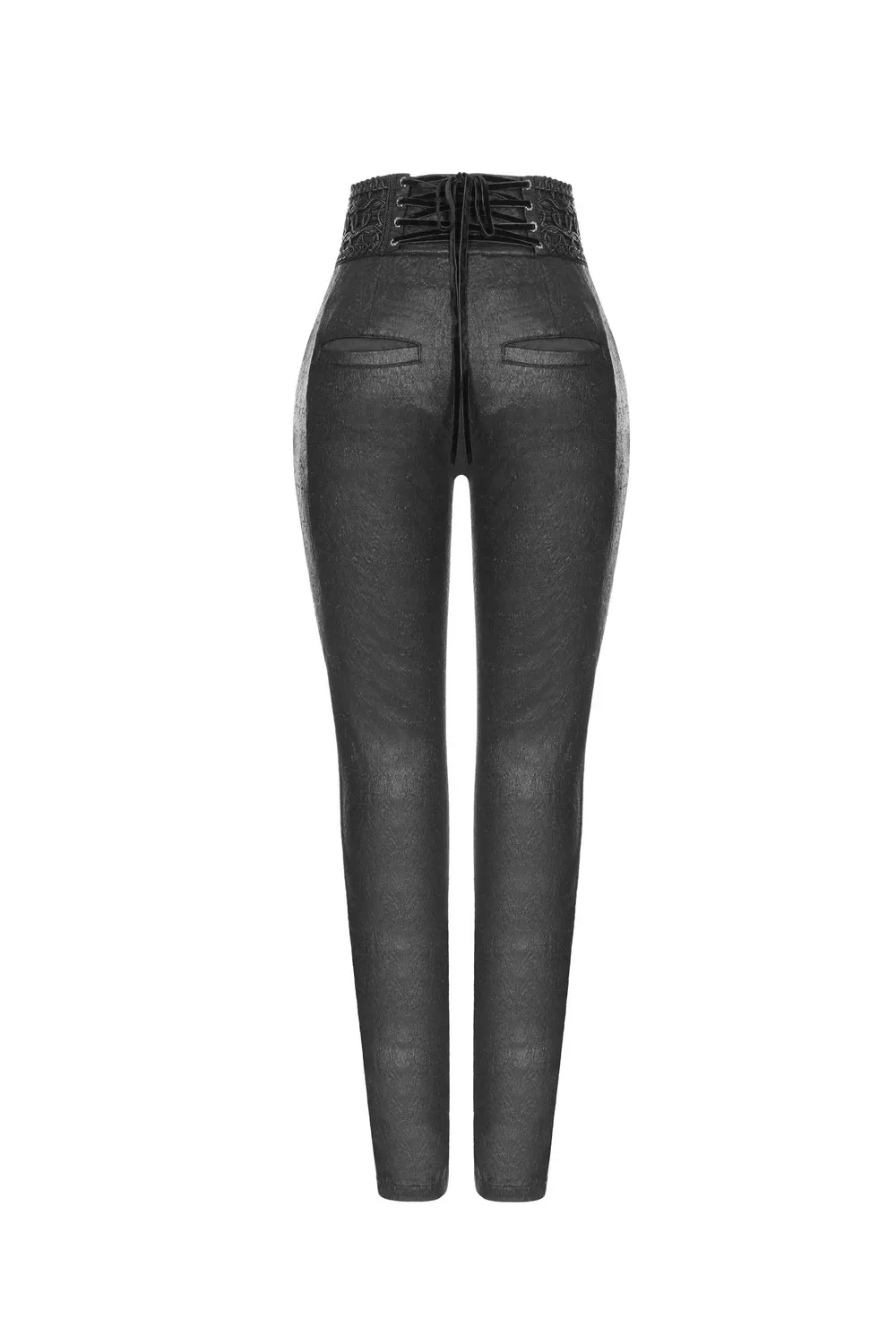 Chic Gothic Womens High Waist Jacquard Skinny Pants