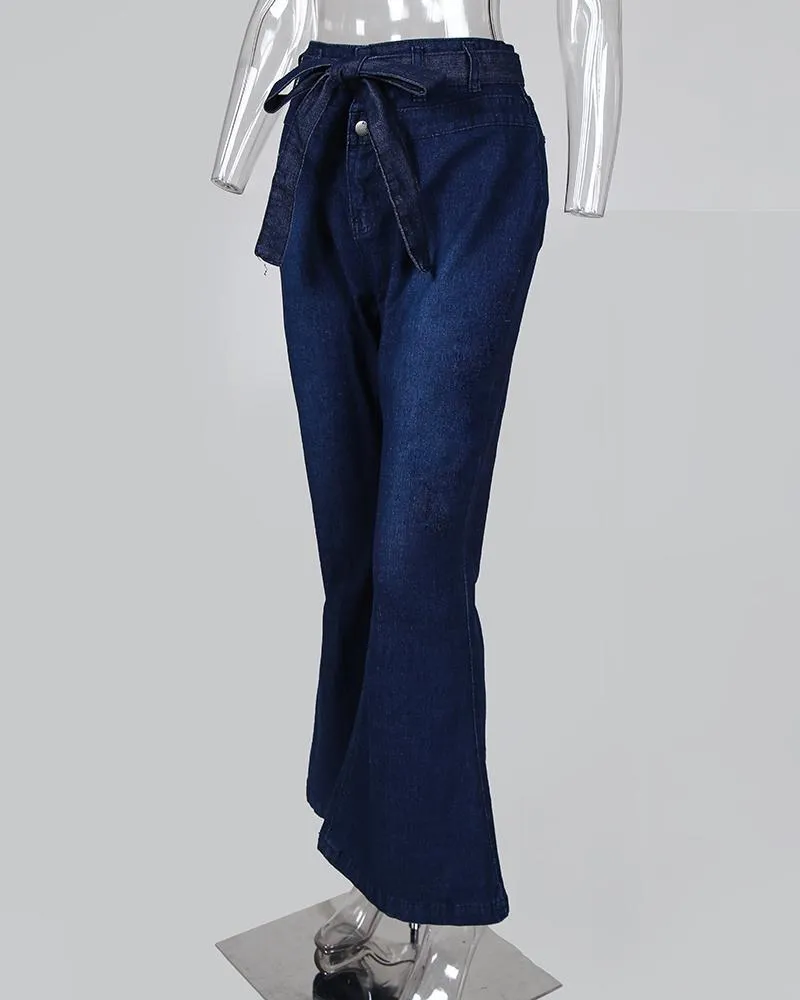 Chicindress Denim High Waist Bell-Bottom Jeans