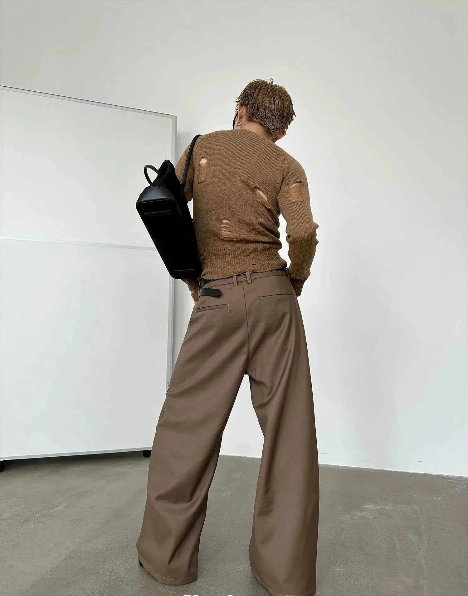 Chicmy- Pleated Wide-Leg High-Waist Pants