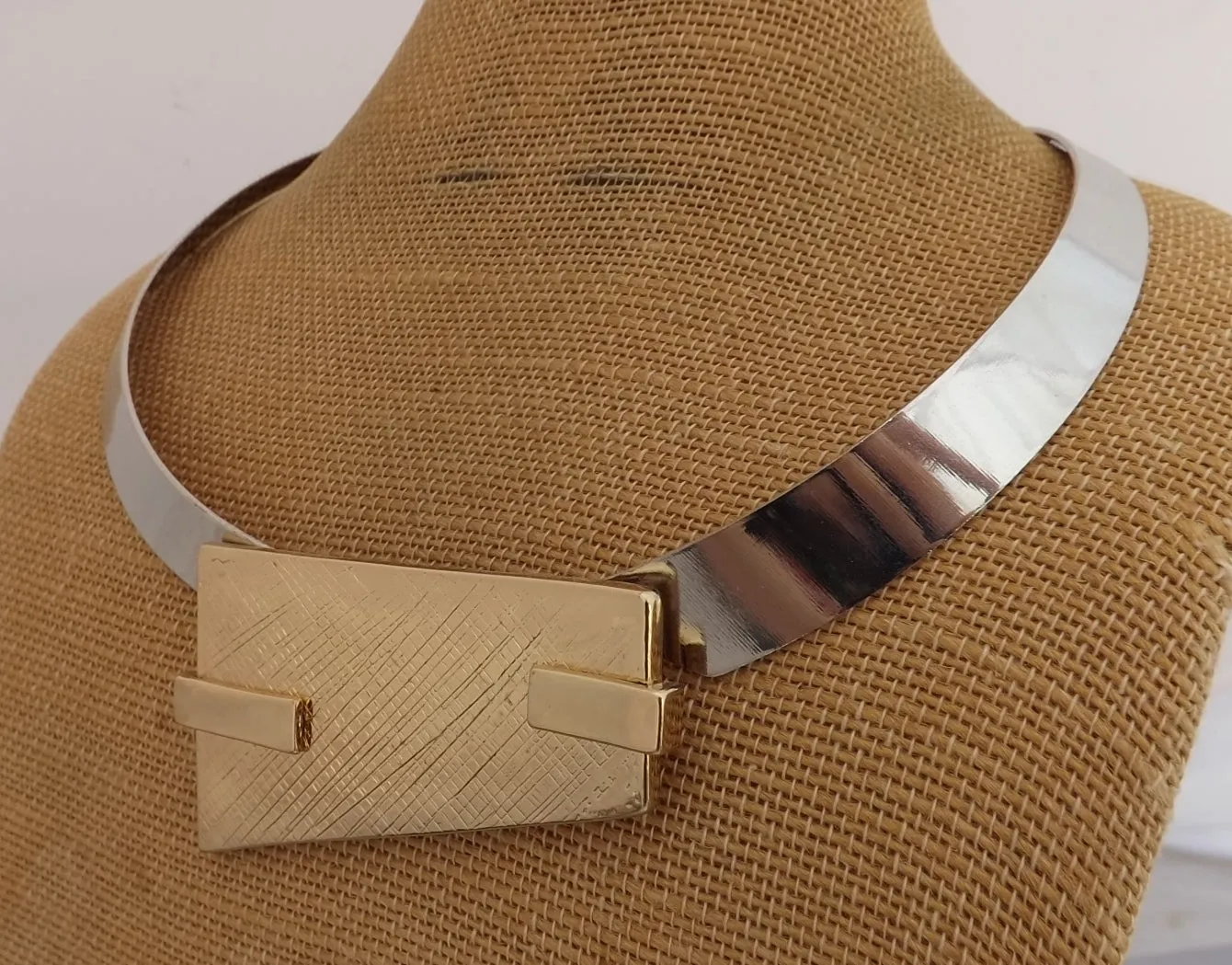 Chunky Gold & Silver Collar Necklace