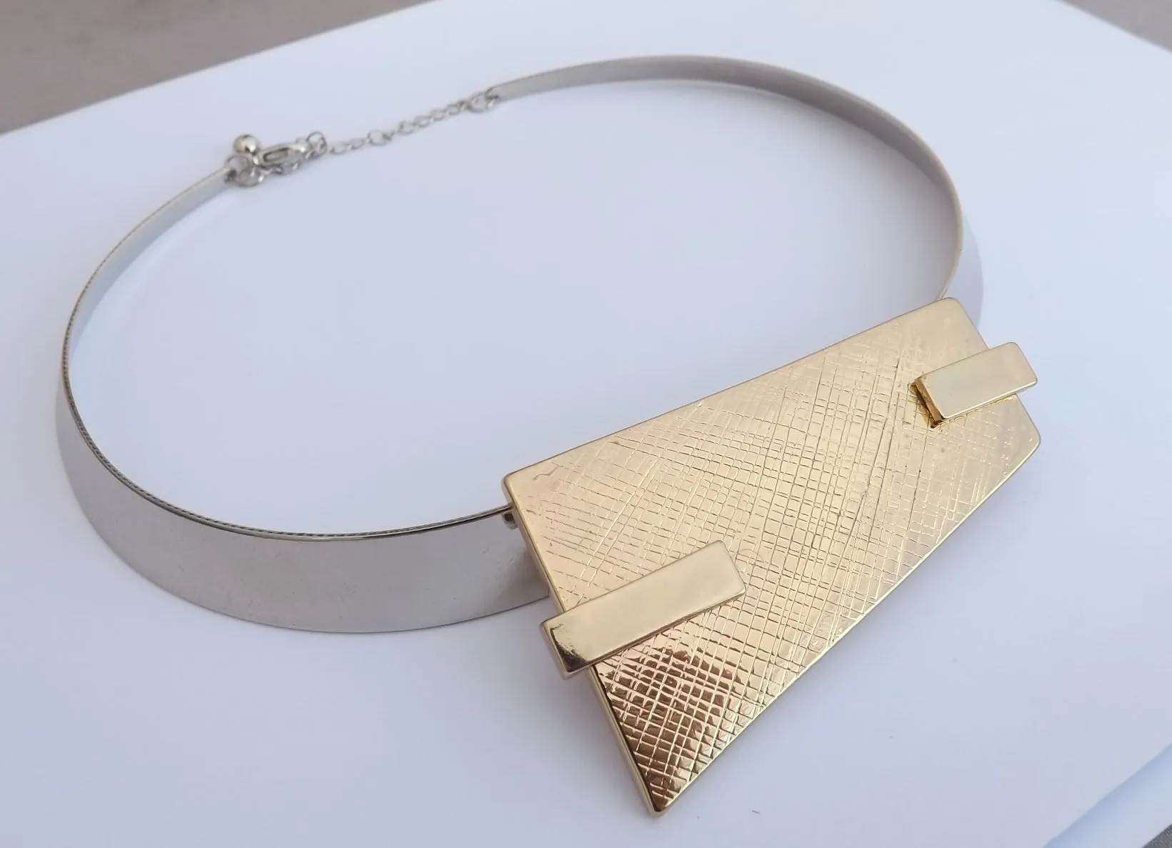 Chunky Gold & Silver Collar Necklace