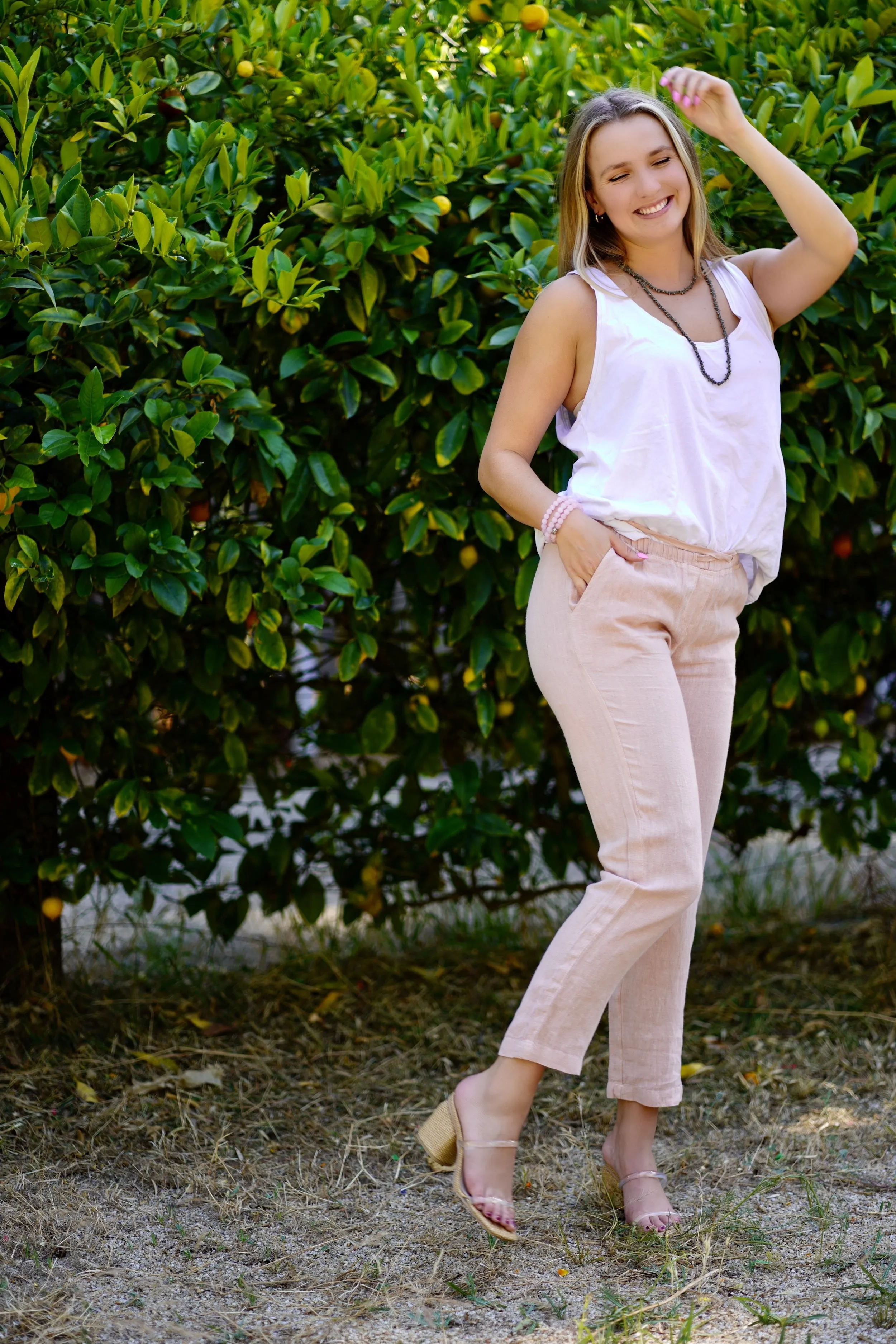 Classic Slim Fit Linen Pants