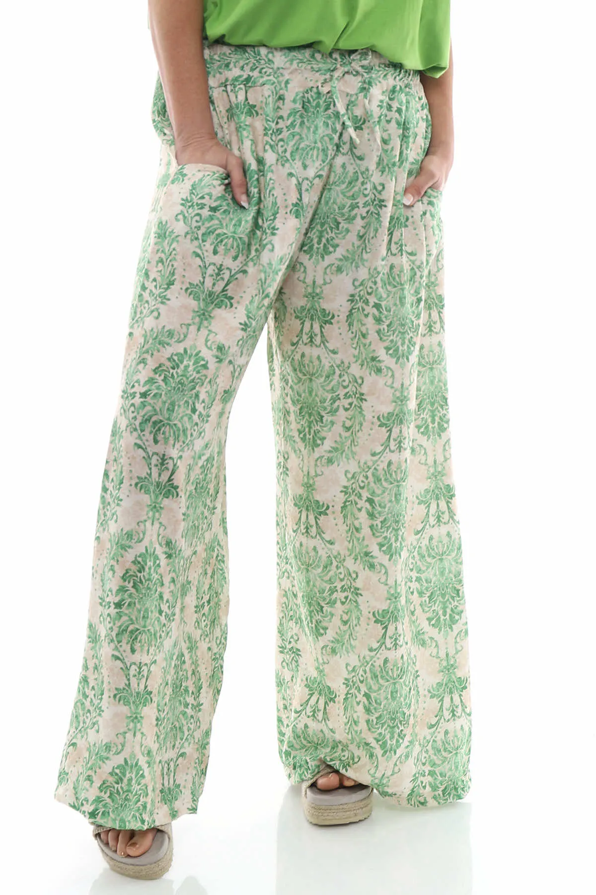 Coda Pattern Palazzo Pants Green